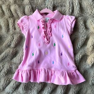 Ralph Lauren 12m pink baby girl tunic with matching bloomer